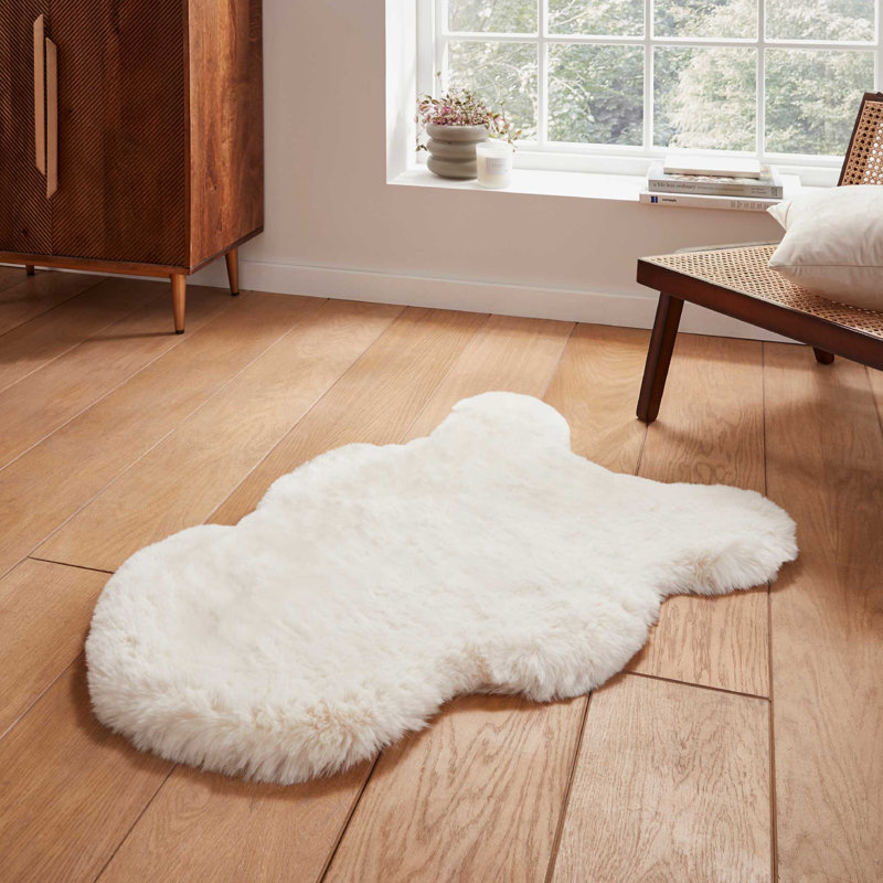 Lehi Shaggy Super Soft Sheepskin Rug - Ivory - 60X180, Novelty 60 x 90cm