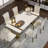 Spacious 80 Inch White Dining Room Table With Mirrored U-Base-691369763