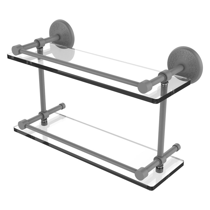 Tilney 2 Piece Tiered Shelf, Matte Gray, 8" H x 16" W x 5" D