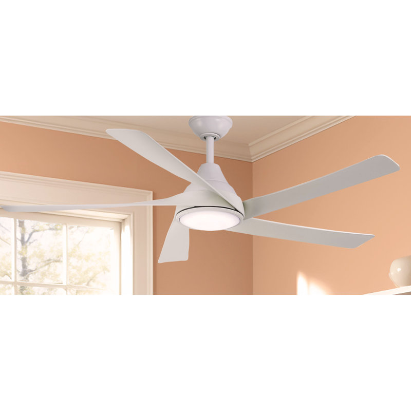 Minka Aire Transonic 56 Inch Ceiling Fan with LED Light Kit, White