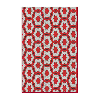 Tapis géométrique rouge / marron