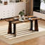 Table de salle à manger avec capacité de charge de 330 lb, brun rustique et noir 70,9 po, pieds réglables pour la stabilité, facile à assembler, acier, table de bureau idéale pour 8 personnes, propre, surfaces inégales, capacité,