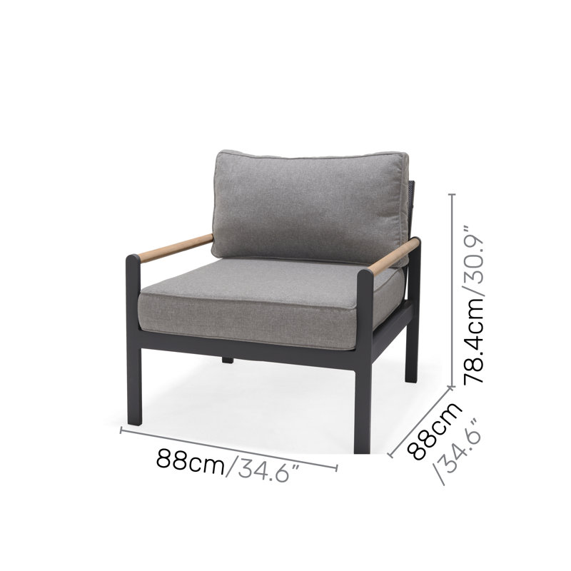 Lifestylegarden Bahamas 4Pc FSC Teak And Aluminum Outdoor Patio Seating Set - Seats 5