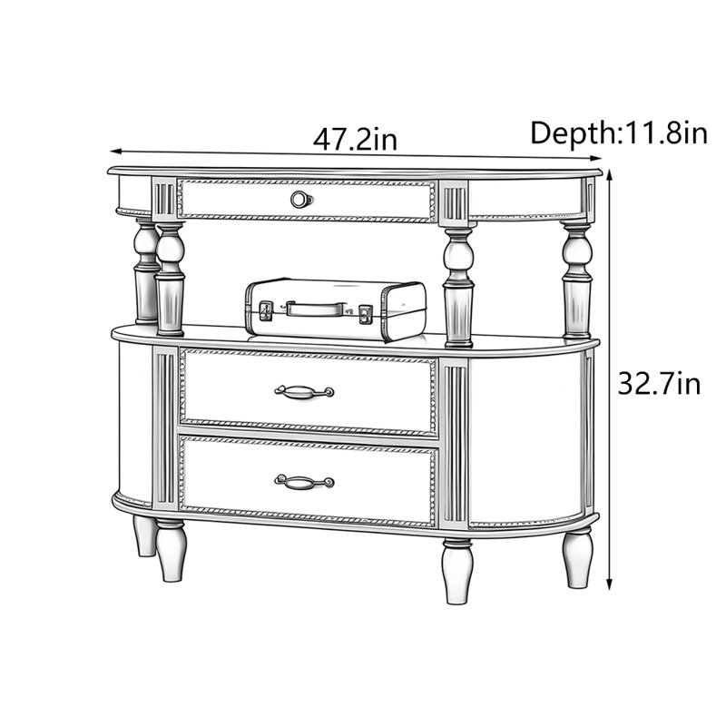 Pageant, H 32,7 po x l 47,2 po x P 11,8 po