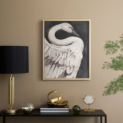 Swan Dance I Framed Print - Solid Wood