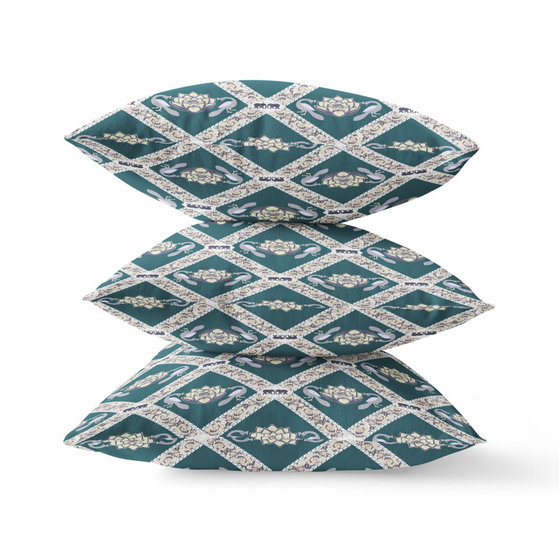 Housse et insert de coussin décoratif 20 po x 20 po à fermeture à glissière intérieure bleue et rose