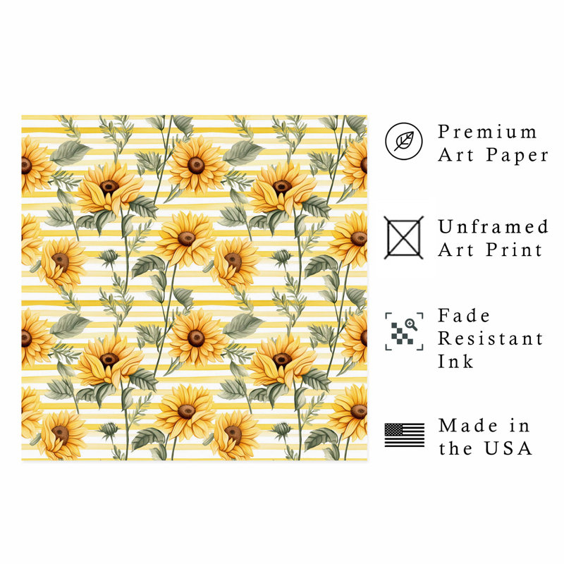 Motif de tournesols à motif floral, H 12 po x l 12 po