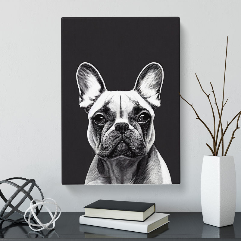 French Bulldog Conceptual - Wrapped Canvas, 50cm H x 35cm W x 3cm D