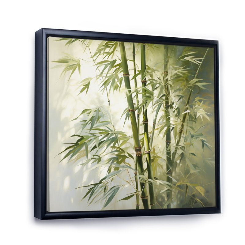 Bamboo Romantic Impression II - impression, H 24 po x l 24 po x P 1 po, Cadre flottant noir