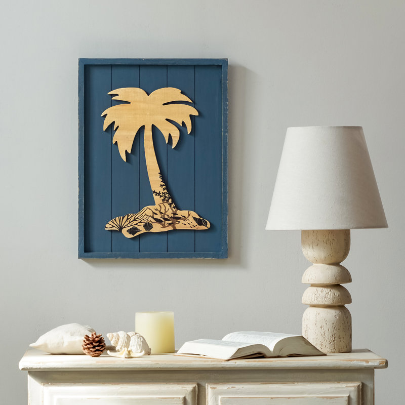 Décoration murale bois de palmier tropical fait à la main