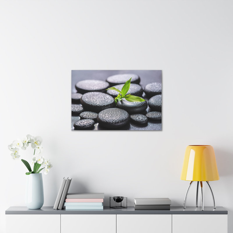 «Bamboo on Zen Stones Forest Floral Nature», photographie sur toile, H 24 po x l 18 po x P 1,25 po