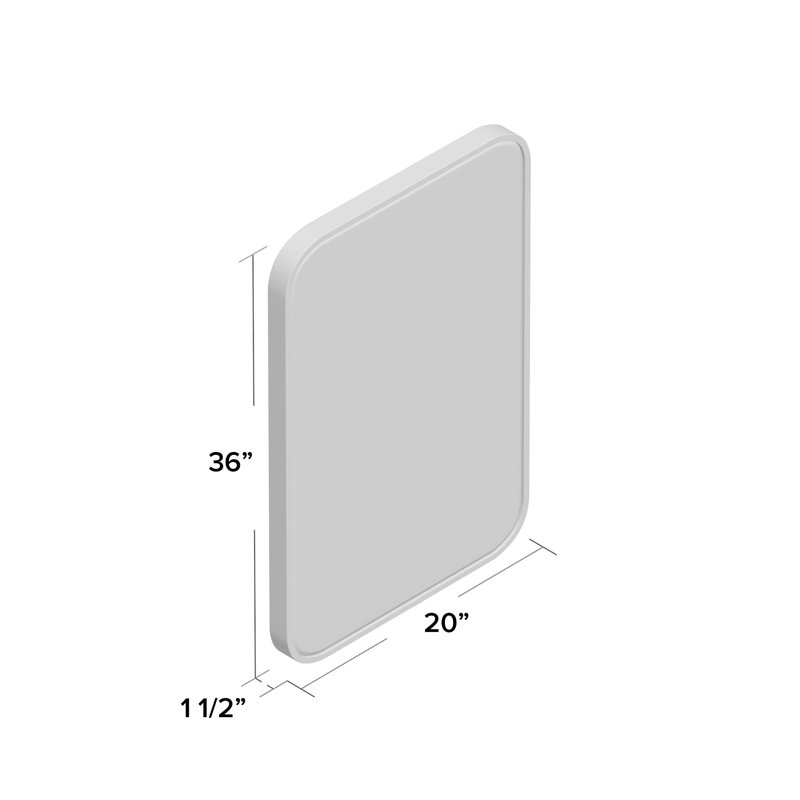 Metal Wall Mirror, Polished, 30" H x 36" W
