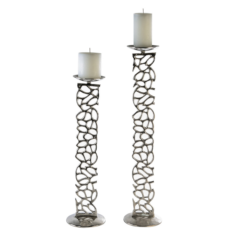 Metal Floor Candlestick, 80cm H x 18cm W x 18cm D