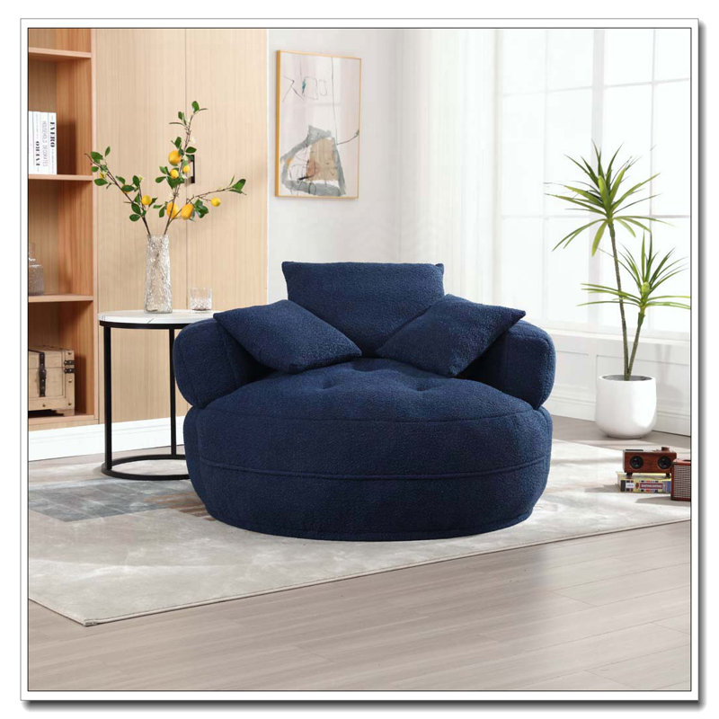 Fauteuil Boucle rembourré, sans assemblage, Marine