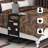 Black C-Shaped Side Table with Storage Pockets 2-Pack