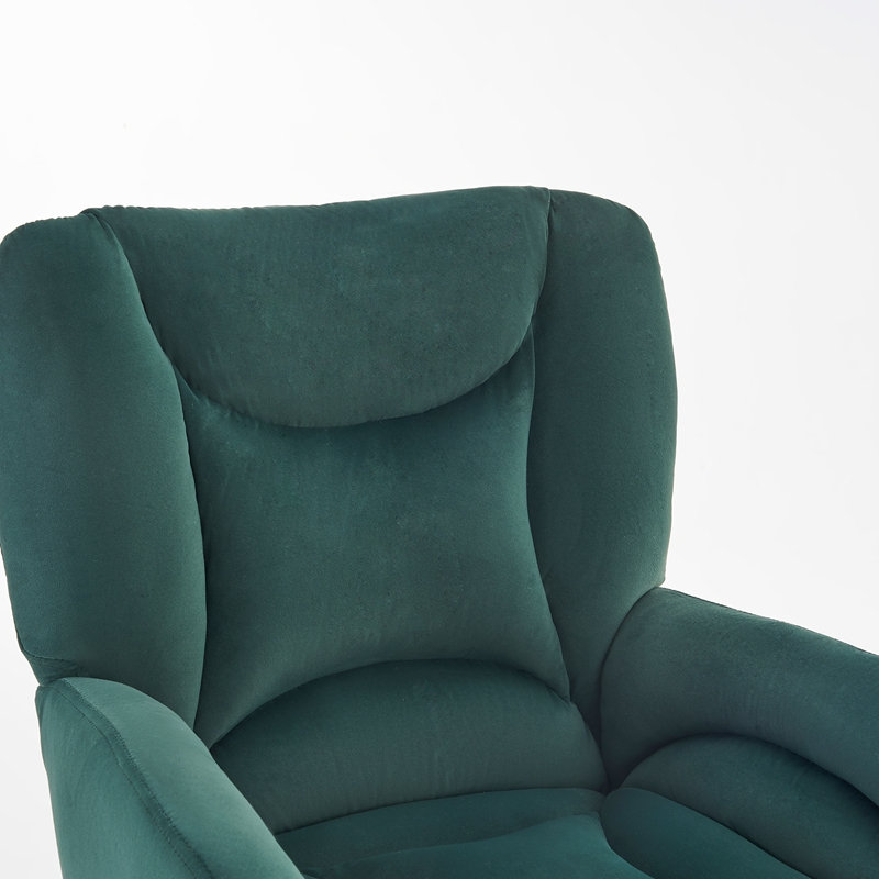 Velvet Fabric 360 Swivel Home Office Chair With Gold Metal Base And Universal Wheels,Green, Velvet Green