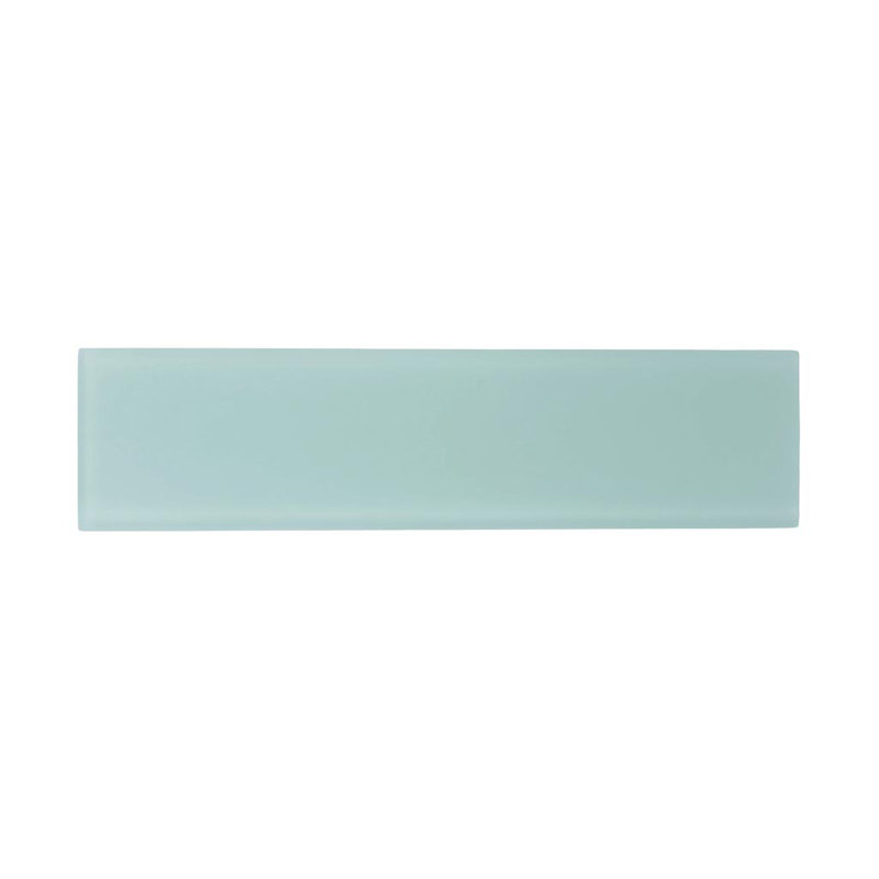 Carreau de métro en verre au fini mat 3 po x 12 po, Bleu clair