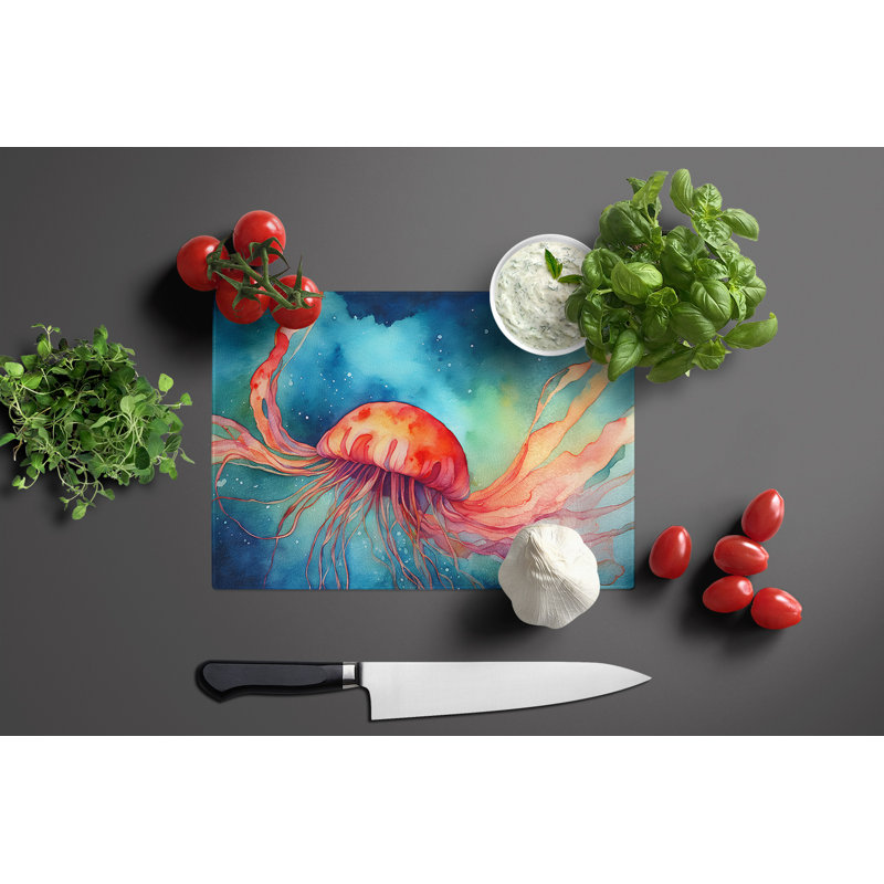 Jellyfish Glass Cutting Board Large