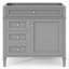 Meuble-lavabo de salle de bain 36 po sans lavabo supérieur, armoire de rangement moderne avec 2 tiroirs et un tiroir basculant, structure en bois massif (NoT INCLUDE BASIN SINK)-1878407112-1878407116