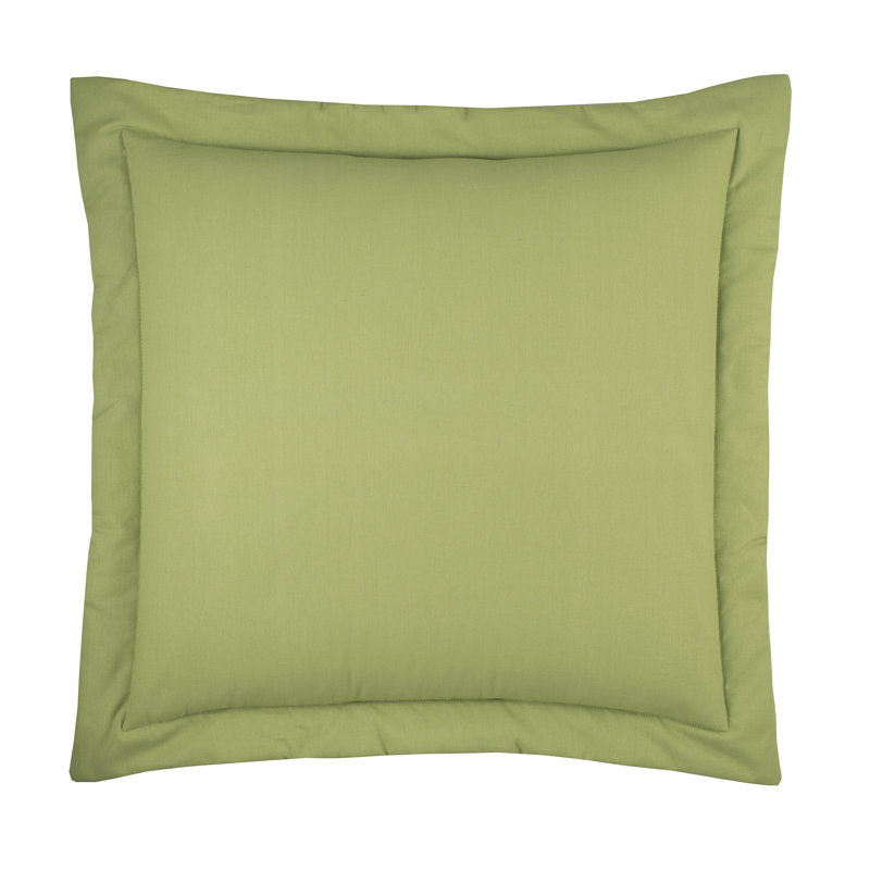 Beach House Capri Tropical Cotton Solid Green Euro Sham, Green