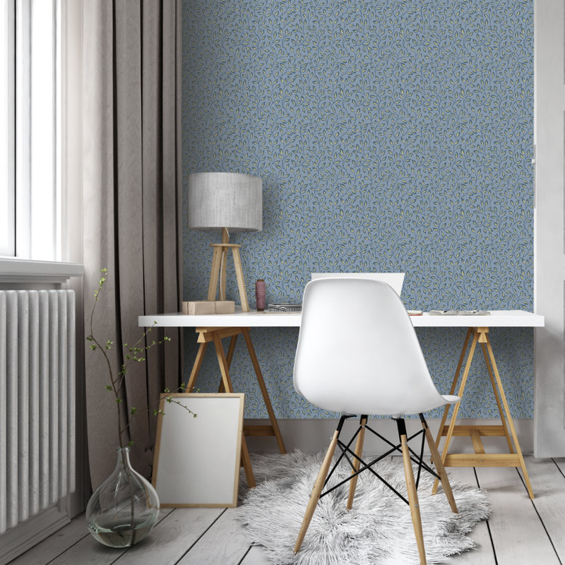 Bryanna 1005cm x 53cm Matte Wallpaper Roll, Blue