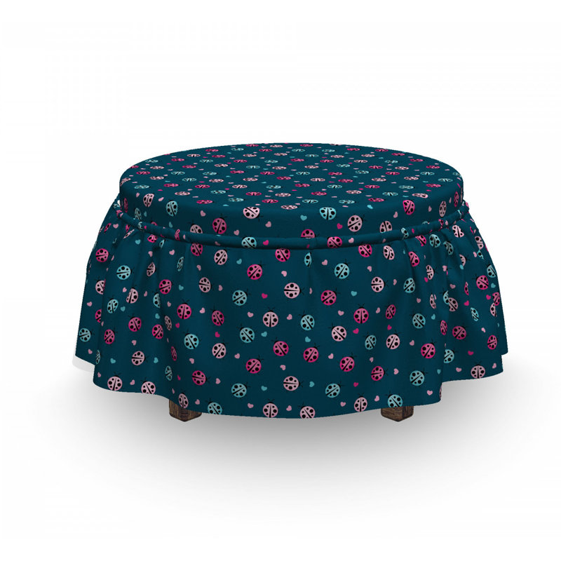 Housse pour repose-pieds hearts vif