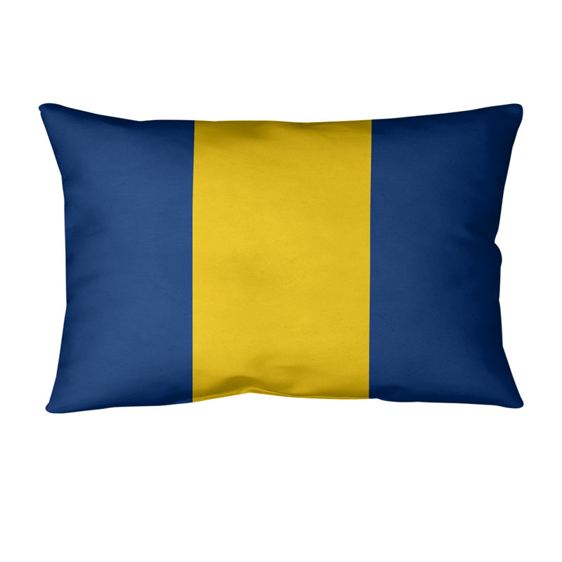 Housse de coussin lombaire Atlanta, Bleu foncé / Jaune, LA