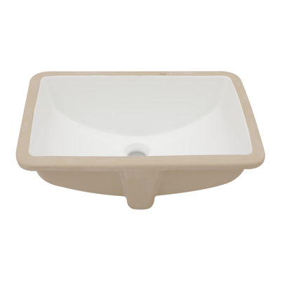 APRESSHUI 14'' Ceramic Rectangular Bathroom Sink with Overflow