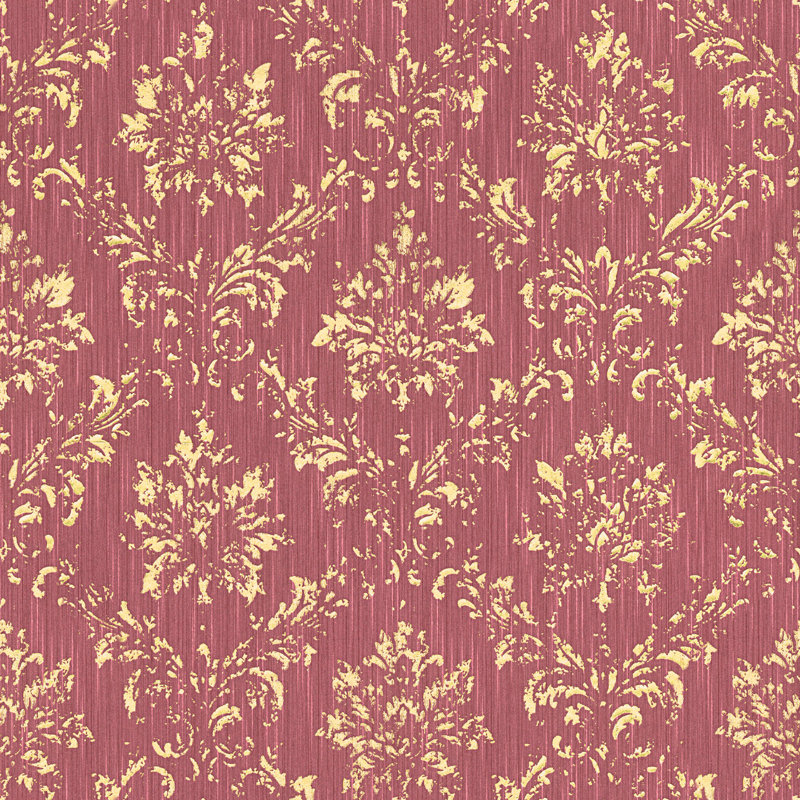 Calabro 10.05m x 53cm Matte Wallpaper Roll, Grey/Red