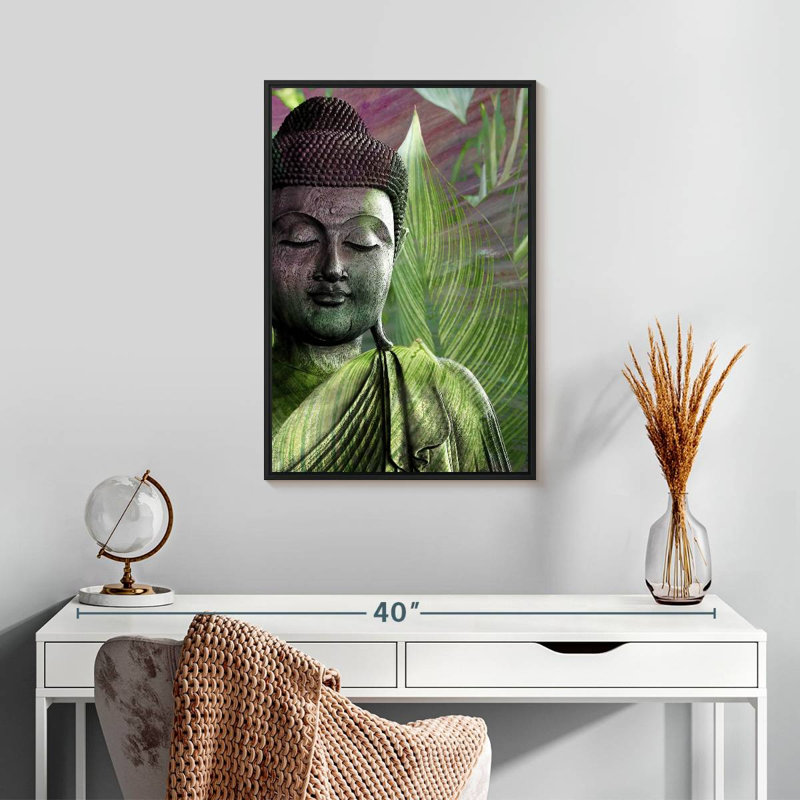 Méditation, Cadre flottant noir, 17 po x 25 po