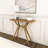 Modern Solid Wood Console Table With Cross-Leg Base, Scandinavian Design Sofa Table For Living Room, Entryway, Or Foyer