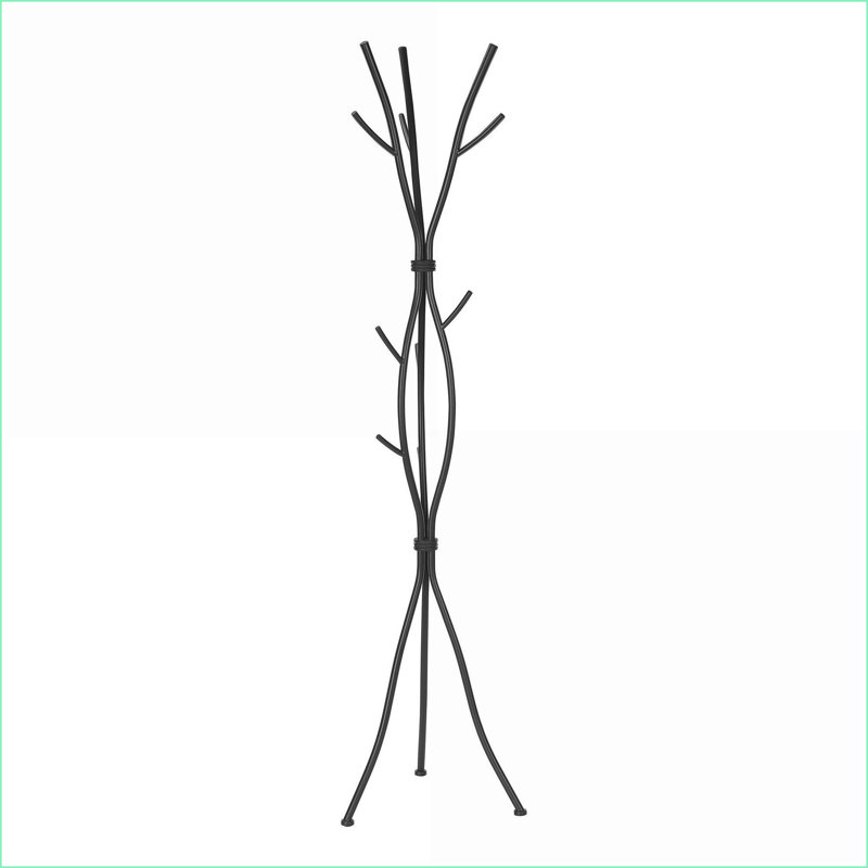Coat Racks Free Standing 8 Hooks 74'' H Black Metal Modern Hall Tree | Black | Metal