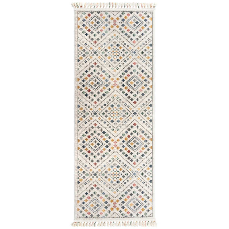  Amiens Nizar Bohemian Moroccan Ivory/Multi Tribal Patterned Polyester Area Rug, Rectangle 8'9" x 13'1"