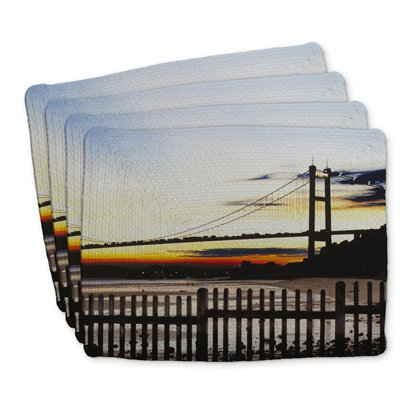 Braided Polyester Placemats Set of 4 - Bridge by Sunset Decor