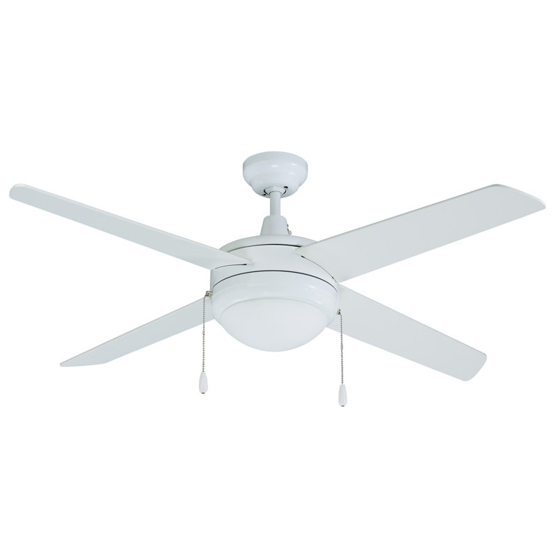 Ventilateur de plafond d'intérieur 4 pales Razo, Blanc, Blanc