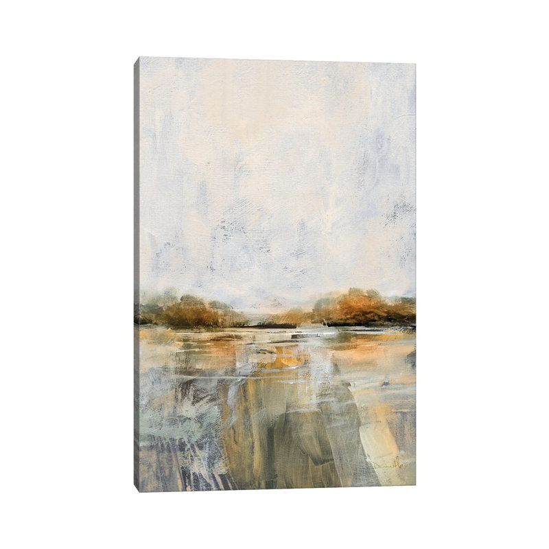 «Buy The River» par Dan Hobjour - peinture sur toile tendue, H 12 po x l 8 po x P 0,75 po
