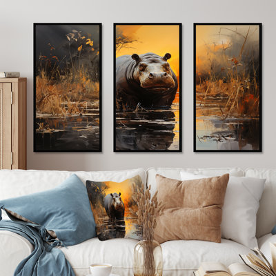 Hippopotame, roi de la savane 3 - Hippopotame, art mural
