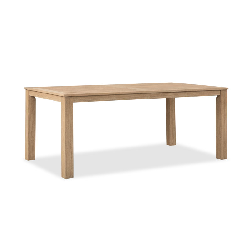 Solid Eucalyptus Wood Outdoor Dining Table, Tan