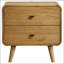 Table de chevet 2 tiroirs Winston Ash avec plateau en feutre, design rétro pour chambres douillettes et charme nostalgique.