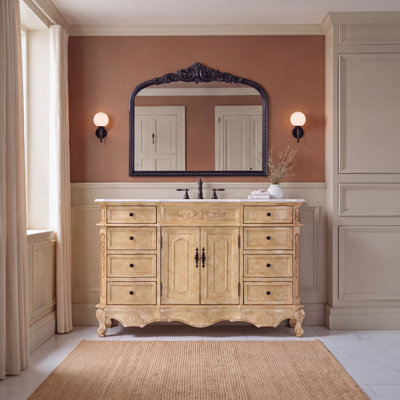 Meuble-lavabo simple 54 po beige antique