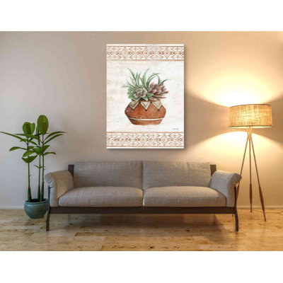 «Southwest Terracotta Succulents II» par Cindy Jacobs, art mural sur toile