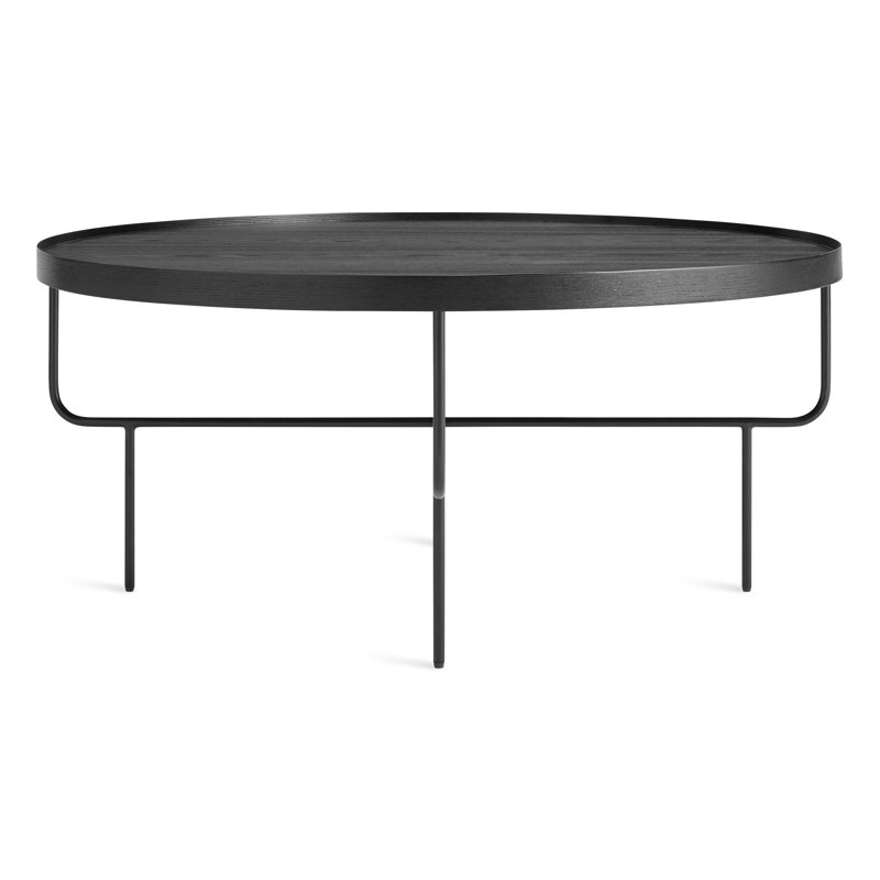 Roundhouse Solid Wood Coffee Table, Black Ash, Black