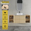 Meuble-lavabo mural 54 po avec 2 tablettes de rangement 54 po