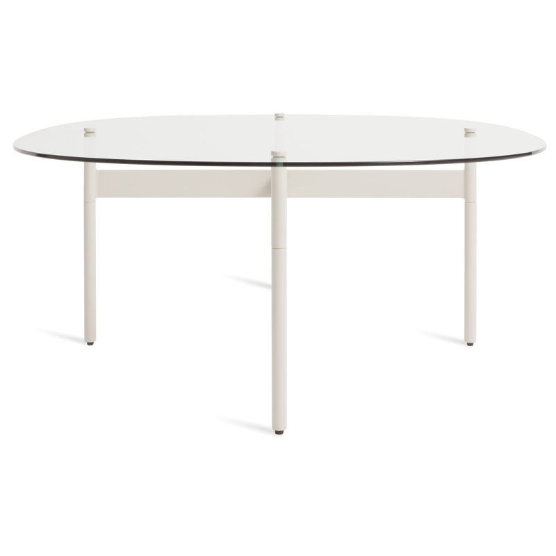 Flume Coffee Table, 14" H x 47" W x 31" D, Clear/Putty