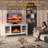 57" Fireplace TV Stand for TVs up to 65", 5100 BTU Electric Fireplace Media Console with 16-Color 3D LED Flame & Ember Bed, Remote Control