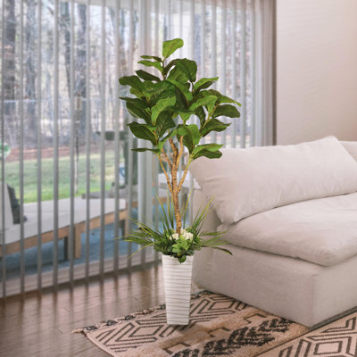 72'' Faux Ficus Plant in Ceramic Pot
