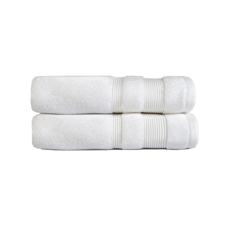 Quick Dry Luxury Standard Cotton Bath Towels Set, White, Bath Towels - 2 Pack