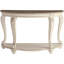Console Realyn French Country, demi-cercle, blanc et brun