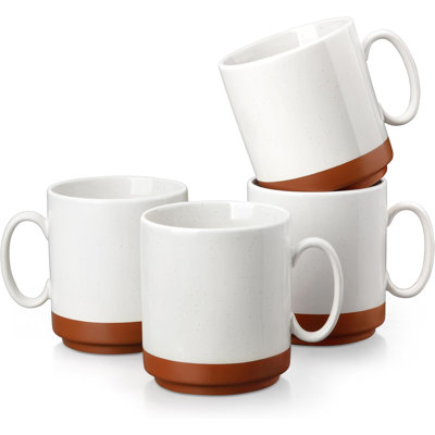 Ensemble de tasses à café en céramique 11 oz et 16 oz - Verres empilables modernes pour la maison et la cuisine