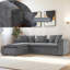 Canapé modulaire en L Luxury Chenille - canapé rembourré 93,7 po avec sièges profonds, rangement caché et coussins assortis-2059542327